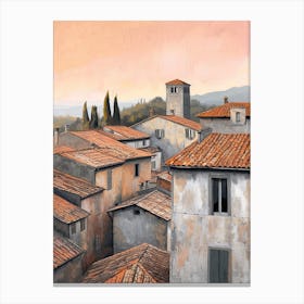 Tuscany Rooftops Morning Skyline 4 Canvas Print