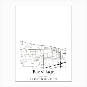 Bay Village,United States Minimalist Map 1 Canvas Print