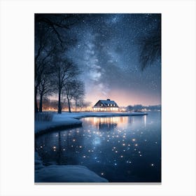 Night By The Lake Canvas Print