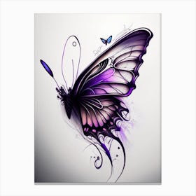 Butterfly Outline Graffiti Illustration 1 Canvas Print