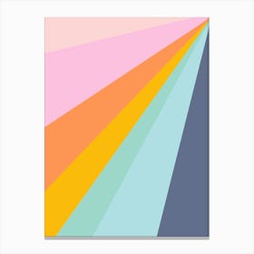Colorful Retro Abstract Geometric Sunburst Rainbow Canvas Print