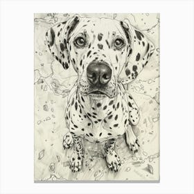 Dalmation Line Sketch 2 Canvas Print