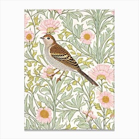 Lark 2 William Morris Style Bird Canvas Print