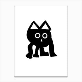 Kids Art Black Cat Canvas Print