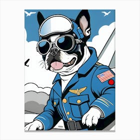 Boston Terrier Pilot-Reimagined 3 Canvas Print