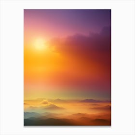 Sunrise Over Mountains-Reimagined Canvas Print