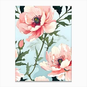 Pink Anemones 1 Canvas Print