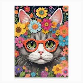 Flower Cat 1 Canvas Print