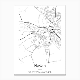 Navan,Ireland Minimalist Map Canvas Print