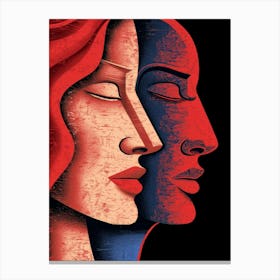 Portrait Of Two Women 1 Canvas Print