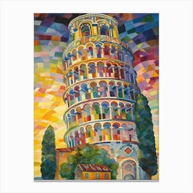 Tower Of Pisa Paul Signac Style 2 Canvas Print
