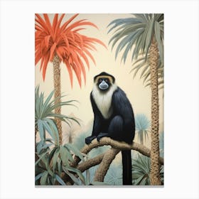 Gibbon Tropical Animal Portrait Canvas Print
