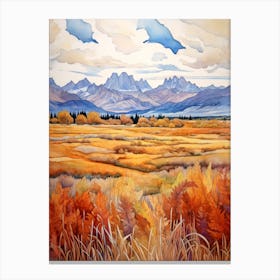 Autumn National Park Painting Grand Teton National Park Wyoming Usa 2 Canvas Print