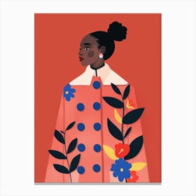 Illustration Of African Woman Canvas Print