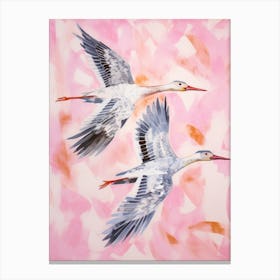 Pink Ethereal Bird Painting Loon Canvas Print
