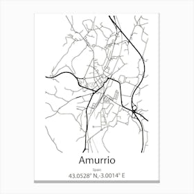 Amurrio,Spain Minimalist Map Canvas Print