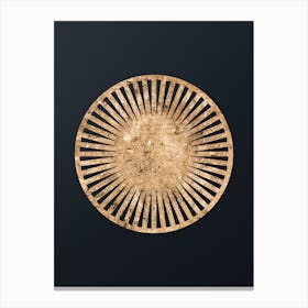 Abstract Geometric Gold Glyph on Dark Teal n.0034 Canvas Print