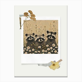 Scrapbook Raccons Fairycore Painting 1 Canvas Print