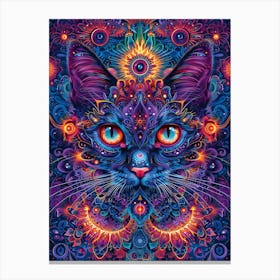 Psychedelic Cat 21 Canvas Print