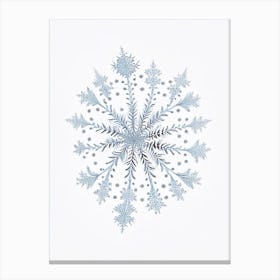 Intricate, Snowflakes, Pencil Illustration 2 Canvas Print