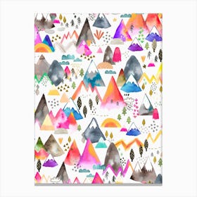 Magical Mountain Colorful Canvas Print