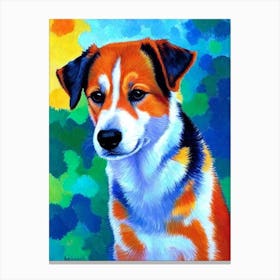 Finnish Spitz Fauvist Style dog Canvas Print