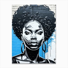 Graffiti Mural Of Beautiful Black Woman 295 Canvas Print