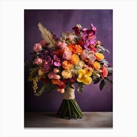 Fr 1001 Vermeer Inspired Bouquet Of Vibrant Exotic 18x24 Canvas Print