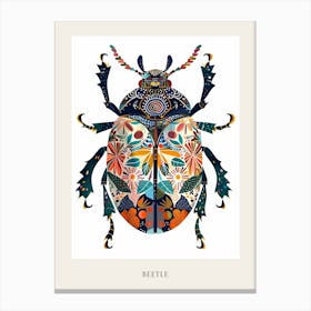 Colourful Insect Illustration Beetle 2 Poster Canvas Print
