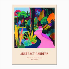 Colourful Gardens Christchurch Botanic Gardens New Zealand 1 Red Poster Canvas Print