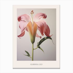 Floral Illustration Gloriosa Lily 1 Poster Canvas Print