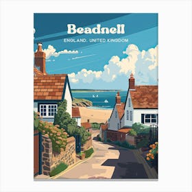 Beadnell England Village Digital Travel Art Canvas Print