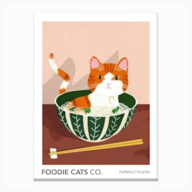 Foodie Cats Co Cat And Ramen 2 Canvas Print