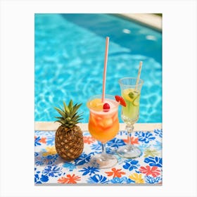 Tropical Cocktail By The Pool Canvas Print