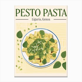 Pesto Pasta Green Canvas Print