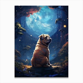Bulldog In The Forest Canvas Print