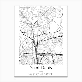 Saint Denis,France Minimalist Map Canvas Print