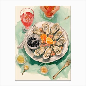 Oysters And Caviar Canvas Print