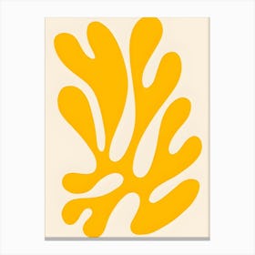 Yellow Leaves On A White Background Canvas Print