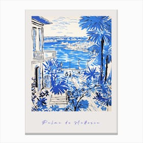 Palma De Mallorca Spain 3 Mediterranean Blue Drawing Poster Canvas Print