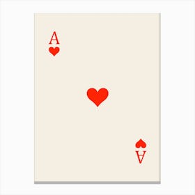 As Heart Poker Playing Cards Red Canvas Print