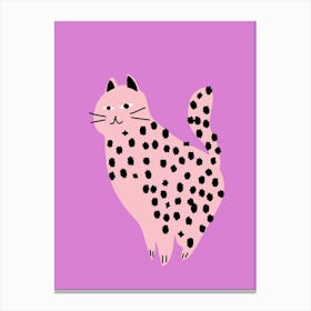 Cute Pink Cat Canvas Print