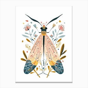 Colourful Insect Illustration Lacewing 21 Canvas Print