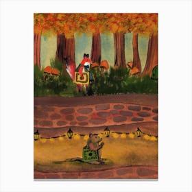 Forest Walk in Fall Autumn Canvas Print