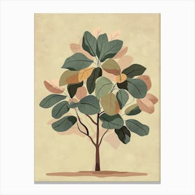 Chestnut Tree Minimal Japandi Illustration 2 Canvas Print