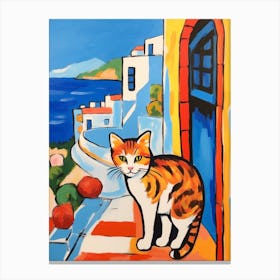 Painting Of A Cat In Hammamet Tunisia 1 Canvas Print