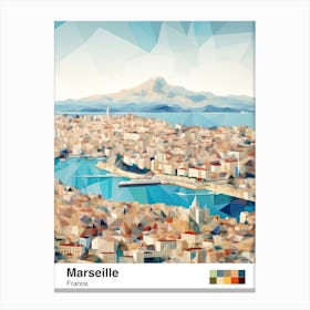 Marseille, France, Geometric Illustration 4 Poster Canvas Print