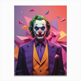 Joker Portrait Low Poly Geometric (9) Canvas Print