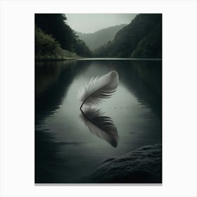 Feather In Water Canvas Print