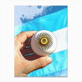 Hand Of Argentina Flag Country Leinwandbild